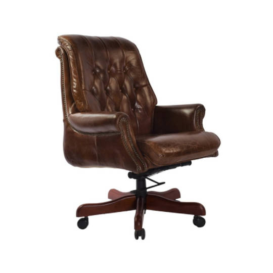 Banker's Adjustable Chair - Vintage Cigar Brown
